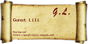 Gunst Lili névjegykártya